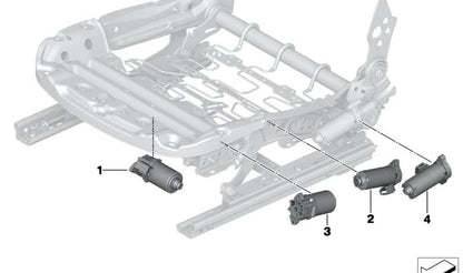 Accionamiento de ajuste de altura del asiento derecho para BMW Serie 1 F20, F21, Serie 2 F22, F23, F87, Serie 3 F30, F31, F34, F35, F80, Serie 4 F32, F36, F82 (OEM 52107328697). Original BMW