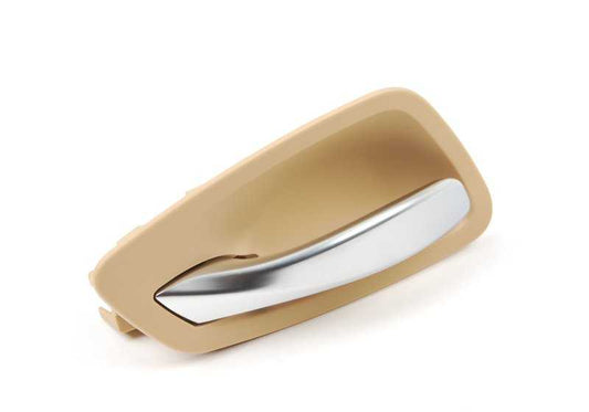Maneta interior puerta izquierda beige OEM 51417144549 para BMW Serie 3 E90, E90N, E91, E91N. Original BMW.