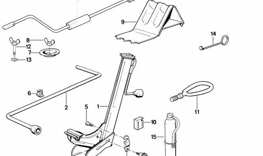 Gato elevador (Wagenheber) OEM 71121179438 para BMW E30, E28, E24. Original BMW.