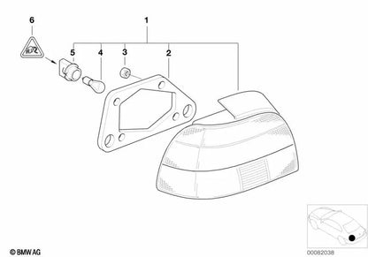 Piloto trasero derecho para BMW Serie 5 E39 (OEM 63216900212). Original BMW.