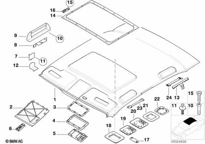 Blenda de protection intérieure pour la série BMW 7 E38 (OEM 51448206623). BMW d'origine