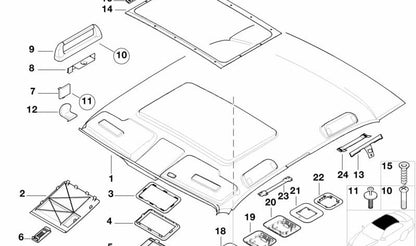 Cubierta de Protección Interior Ultrasónica para BMW Serie 7 E38 (OEM 51448251704). Original BMW