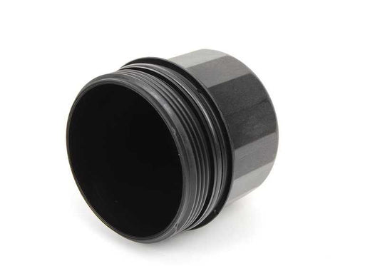 Oil filter cover without drain screw for BMW F07, F10, F11, F90, G30, F06, F12, F13, F01, F02, F04, G11, G12, F91, F92, F93, G14, G15, G16, E70, F15, F85, F95, G05, E71, E71, F16, F86, F96, G06, G07 (OEM 11427615389). Original BMW.