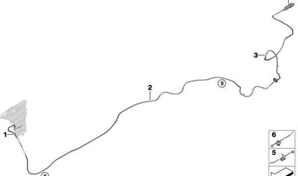 Boquilla de lavado trasera para BMW Serie 7 G70 (OEM 61669449174). Original BMW.