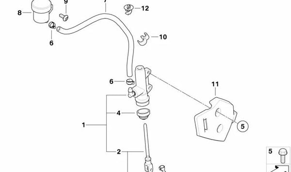 Cubierta de cilindro de freno OEM 46637687966 para motos BMW F 650 GS, F 800 GS. Original BMW Motorrad.