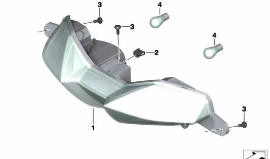 Lámpara incandescente trasera OEM 63218534233 para moto BMW C 650 GT (K19) 2011-2015. Original BMW Motorrad.