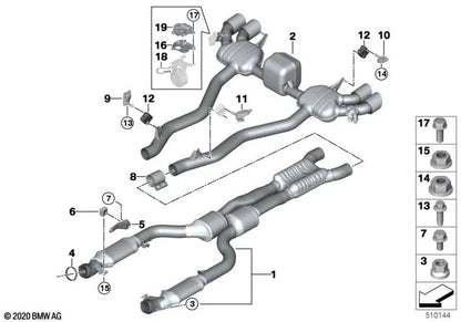 Transmission Mount for BMW F20N, F21N, F22, F22N, F23, F23N, F30N, F31N, F34N, F35N, F32, F32N, F33, F33N, F36, F36N, F90N, F91, F92, F93, F95, F96 (OEM 18208631946). Genuine BMW.