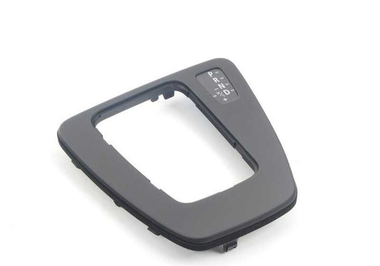 Embellecedor palanca de cambio negro OEM 51167155646 para BMW E90, E91, E92, E93. Original BMW.