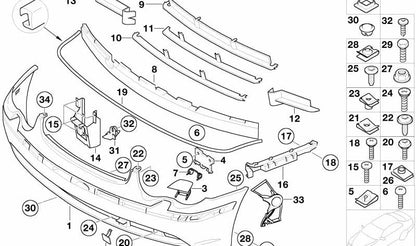 Paragolpes delantero imprimado OEM 51117042706 para BMW E65 y E66. Original BMW.