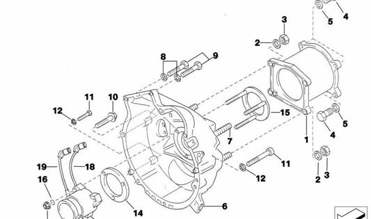Zwischenbox OEM 21002483018 für BMW E36 318IS mit S14 -Motor. Original BMW.