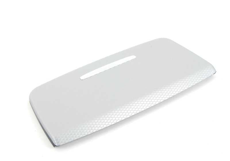 Tapa cenicero/alojamiento aluminio color glacier silver OEM 51169145153 para BMW E90, E90N, E91, E91N. Original BMW.