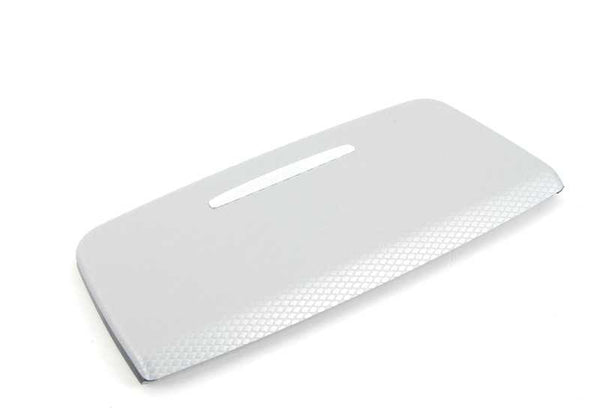 Tapa cenicero/alojamiento aluminio color glacier silver OEM 51169145153 para BMW E90, E90N, E91, E91N. Original BMW.