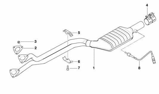 Silenciador da frente para BMW 5 E39 Series (OEM 18101427026). BMW original.