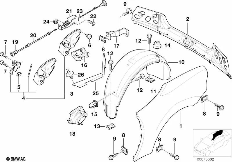 Complete rear panel for BMW 5 Series F07, F10, F11, F06, F12, F13 (OEM 41348400009). Original BMW.