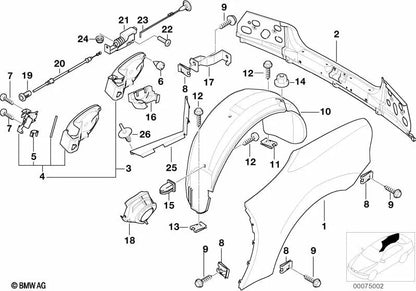 Complete rear panel for BMW 5 Series F07, F10, F11, F06, F12, F13 (OEM 41348400009). Original BMW.