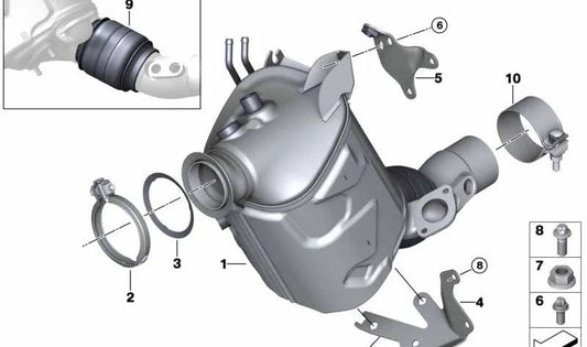 Silentblock (Elemento de desacoplamiento) OEM 18328587758 para BMW G42, G20, G21, G28, G22, G23, G26, G30, G31, G32, G11, G12, G01, G02, G05. Original BMW.