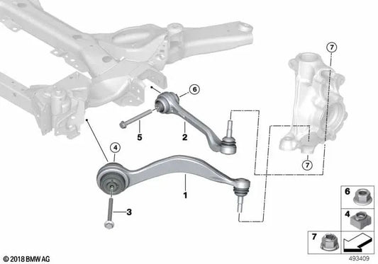 Right hydraulic support rod for BMW 3 Series G20, G20N, G21, G21N, 4 Series G22, G23 (OEM 31106879850). Original BMW.