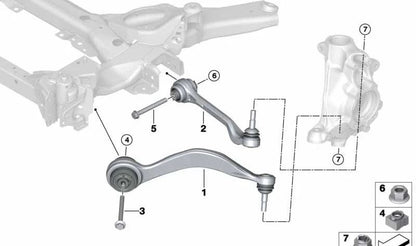 Right swing arm for BMW G26E, G26F (OEM 31108837894). Original BMW.