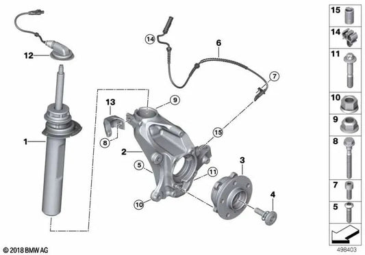 Front de choc gauche pour la série BMW F46 (OEM 37106869233). BMW d'origine