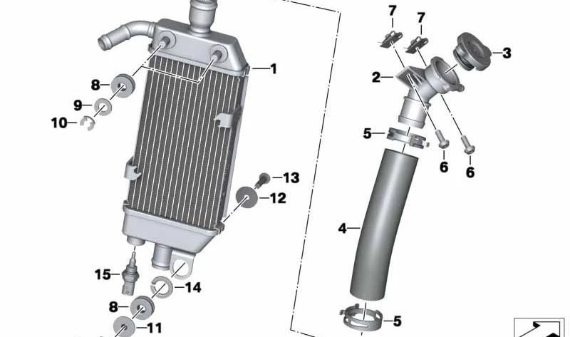 Boca de llenado OEM 17128545021 para BMW Motorrad C evolution K17 (04/2013 - 07/2020). Original BMW Motorrad.