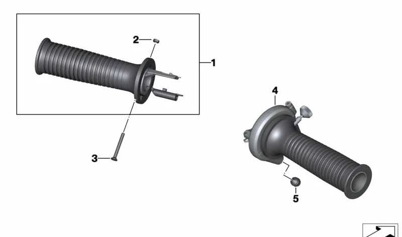 Empuñadura acanalada derecha OEM 61317721846 para motos BMW F 700 GS, F 800 GT, F 800 GS, R 1200 RT, R 900 RT… y más. Original BMW Motorrad.