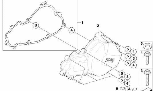 Juego de juntas tapa del alternador OEM 11117715425 para BMW Motorrad G450X. Original BMW Motorrad.