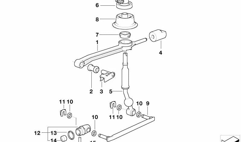 Varilla selectora de cambios OEM 25111434698 para BMW E46. Original BMW.