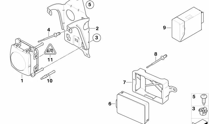 LRR Sensor Support for BMW E63N, E64N (OEM 66316777307). Genuine BMW