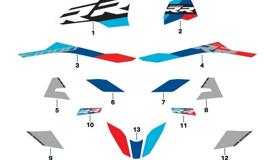 Embellecedor superior izquierdo OEM 51147108843 para BMW S 1000 RR (K67) años 2022-2024, color Lightwhite uni. Original BMW Motorrad.