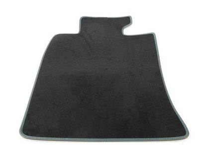 Juego de alfombrillas de moqueta con costura en azul caoba OEM 51477324847 para MINI R56 (Cooper, Cooper S, Cooper D, One) con cambio manual o automático. Original MINI.
