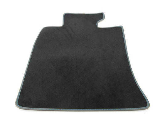 Juego de alfombrillas de moqueta con costura en azul caoba OEM 51477324847 para MINI R56 (Cooper, Cooper S, Cooper D, One) con cambio manual o automático. Original MINI.
