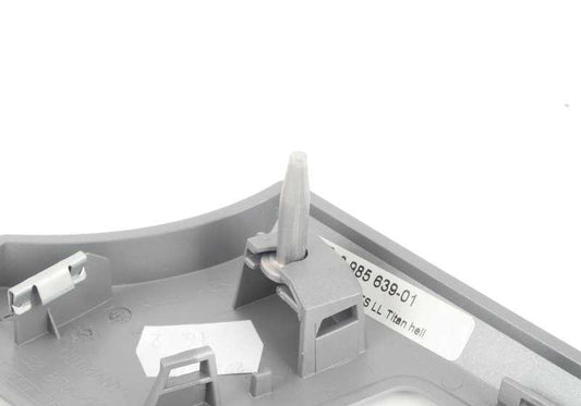 Elemento decorativo do lateral esquerdo OEM 51456985639 para BMW E90, E91, E92, E93. BMW original.
