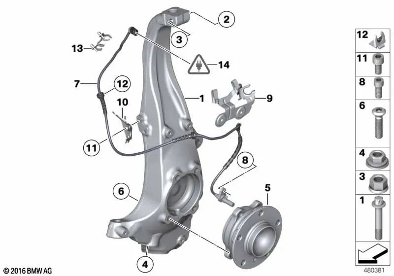 Vorderlagerbuchse für BMW F10, F06, F12, F13, F06N, F12N, F13N, F11N, F12N, F13N (OEM 31202286606). Original BMW