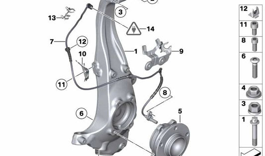 Mangueta delantera derecha OEM 31216775768 para BMW F07, F07N, F01, F01N, F02, F02N. Recambio original BMW.