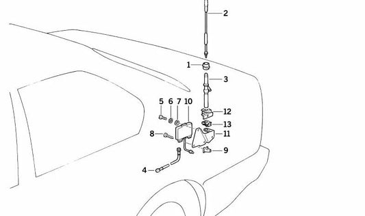 OEM antenna sleeve 65211384477 for BMW E34 and E32. Original BMW piece. Ideal to repair or replace the antenna connector in old models.