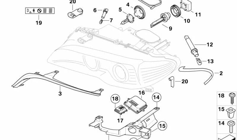 Balastro Xenon OEM 63126919886 pour BMW E46, E63, E64, E83 et Mini R50, R52, R53. BMW et mini d'origine.