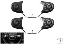 Interruptor para volante multifunción deportivo OEM 61319360505 para MINI F56, F55. Original MINI.