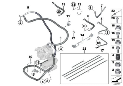 Cable de puesta a masa OEM 12427620950 para BMW F07, F10, F11, F06, F12, F13, F01, F02... y más. Original BMW.