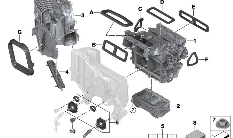 Carcasa superior de distribución OEM 64115A05C29 para BMW I20. Original BMW.