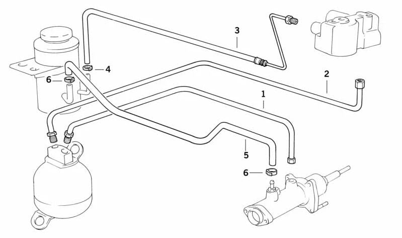 Return pipe for BMW Series 8 E31 (OEM 34321159289). Genuine BMW
