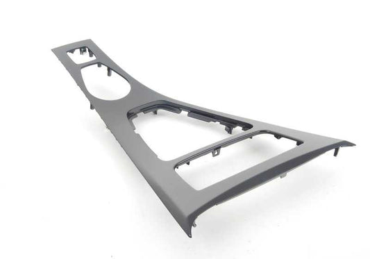 Tapa embellecedora consola central negra diamante OEM 51166982644 para BMW E93, E93N. Pieza original BMW.