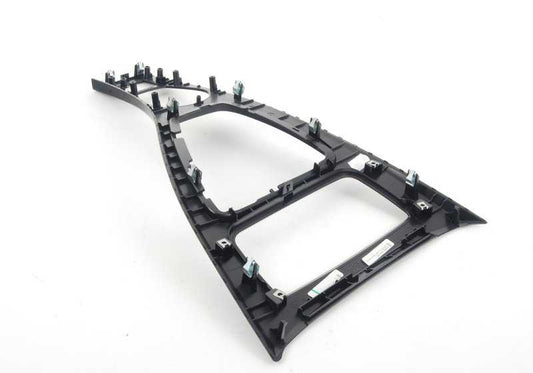 Tapa embellecedora consola central negra diamante OEM 51166982644 para BMW E93, E93N. Pieza original BMW.
