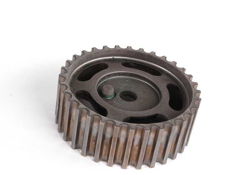 Polea del árbol de levas OEM 11311265458 para BMW E21 3er (modelos 320i y 323i con motor M20). Compatible con versiones manuales y automáticas fabricadas entre 1977 y 1982. Original BMW.