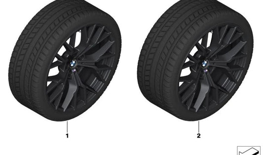 Ruota invernale completa con sensore RDC e 285/40R20 108T per BMW G70 (serie 7), G45 (X3). BMW originale.
