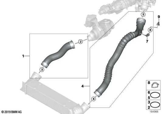 Carregar conduta de ar para BMW Series 1 E82, E88, Série 3 E90, E90N, E91, E91N, E92, E93, X1 E84 (OEM 11617797483). BMW original.