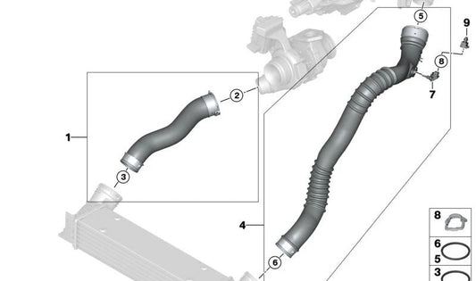 OEM admission air duct 11617797480 for BMW E81, E82, E87. Original BMW.