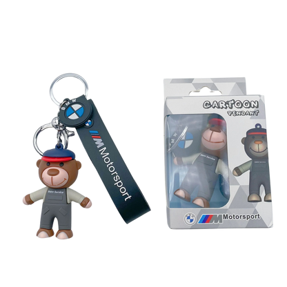 Llavero BMW Motorsport – Osito Mecanico o Piloto con Caja de Regalo 🎁