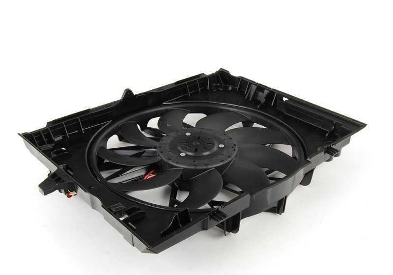Complete fan with OEM housing 17427534911 for BMW E60, E61, E63, E64 (540i, 550i - N62). Compatible with manual and automatic change. Original BMW.