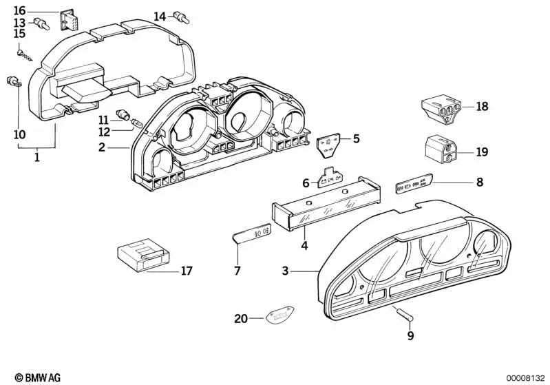 Bouton BMW E34, E32 (OEM 62111378568). BMW d'origine