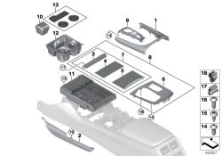 Moldagem de piano frontal Conjunto para BMW 7 G11, G11N, G12N, G12N (OEM 51168077719). BMW original.